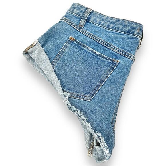 Free People - Denim Mini Cutoff Shorts - Picture 7 of 9